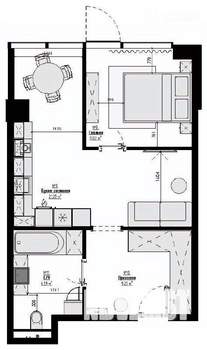 2-к квартира, вторичка, 49м2, 10/17 этаж