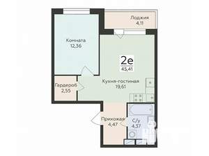 2-к квартира, вторичка, 45м2, 4/16 этаж