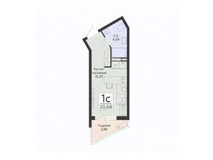 Студия квартира, строящийся дом, 21м2, 6/13 этаж