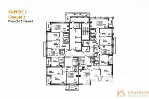 2-к квартира, строящийся дом, 60м2, 7/25 этаж