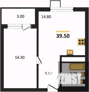 1-к квартира, вторичка, 40м2, 2/13 этаж