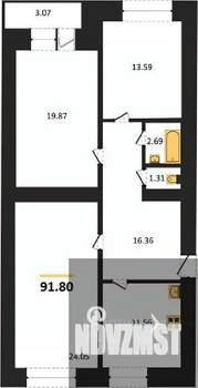 3-к квартира, вторичка, 92м2, 16/16 этаж