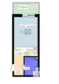 Студия квартира, вторичка, 29м2, 2/16 этаж