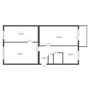 3-к квартира, вторичка, 64м2, 3/5 этаж