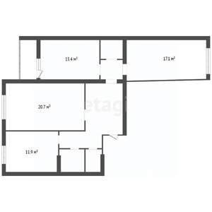 3-к квартира, вторичка, 86м2, 5/13 этаж