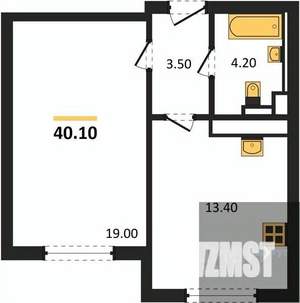 1-к квартира, вторичка, 40м2, 1/17 этаж