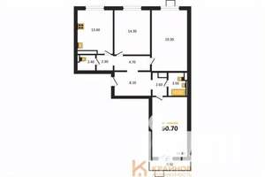 3-к квартира, вторичка, 91м2, 9/17 этаж