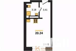 Студия квартира, вторичка, 20м2, 5/28 этаж