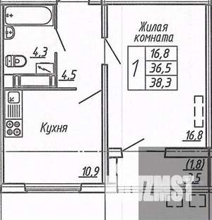 1-к квартира, вторичка, 39м2, 9/20 этаж