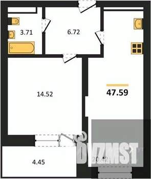 1-к квартира, вторичка, 48м2, 19/28 этаж