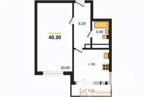 1-к квартира, вторичка, 40м2, 20/25 этаж