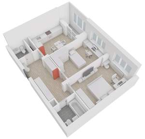 2-к квартира, сданный дом, 62м2, 3/13 этаж