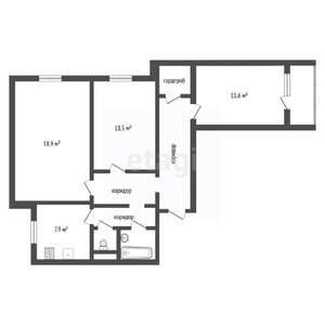 3-к квартира, вторичка, 71м2, 2/10 этаж
