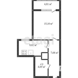 1-к квартира, вторичка, 37м2, 24/25 этаж