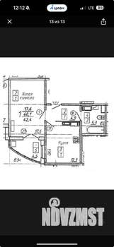 1-к квартира, вторичка, 42м2, 25/25 этаж