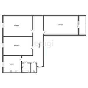 3-к квартира, вторичка, 63м2, 9/9 этаж