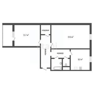 2-к квартира, вторичка, 54м2, 3/10 этаж