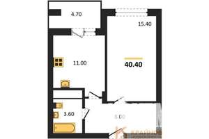 1-к квартира, вторичка, 40м2, 2/13 этаж