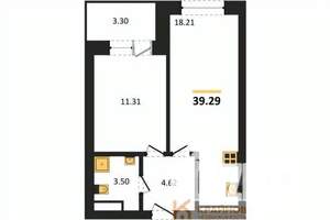1-к квартира, вторичка, 39м2, 9/28 этаж