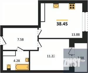 1-к квартира, вторичка, 38м2, 13/25 этаж
