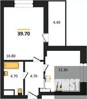 1-к квартира, вторичка, 40м2, 4/25 этаж