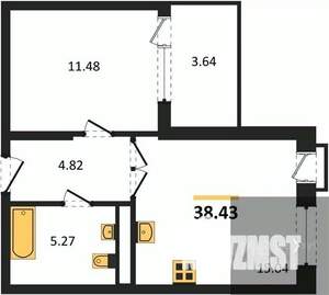 1-к квартира, вторичка, 38м2, 13/21 этаж