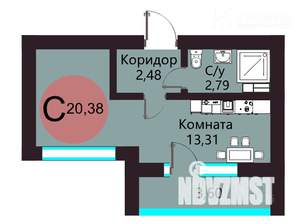 Студия квартира, вторичка, 20м2, 3/25 этаж