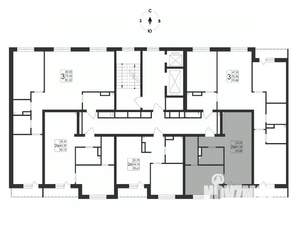 2-к квартира, вторичка, 43м2, 6/17 этаж