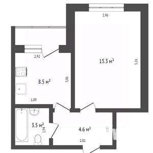 1-к квартира, вторичка, 32м2, 5/9 этаж