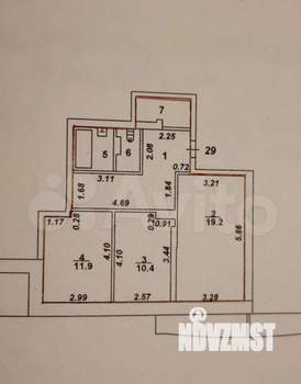 2-к квартира, вторичка, 62м2, 7/16 этаж
