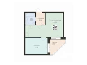2-к квартира, вторичка, 42м2, 2/17 этаж