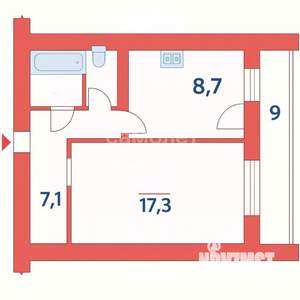 1-к квартира, вторичка, 37м2, 1/12 этаж