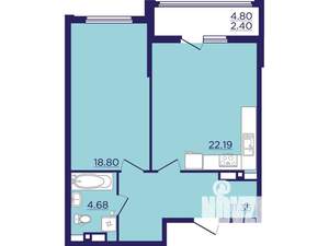 1-к квартира, вторичка, 59м2, 13/18 этаж