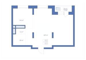 1-к квартира, вторичка, 63м2, 19/21 этаж
