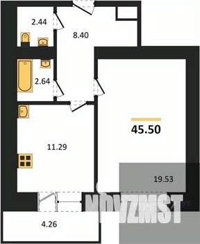 1-к квартира, вторичка, 46м2, 1/16 этаж