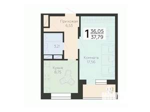 1-к квартира, вторичка, 38м2, 13/18 этаж