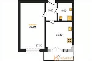 1-к квартира, вторичка, 37м2, 7/15 этаж