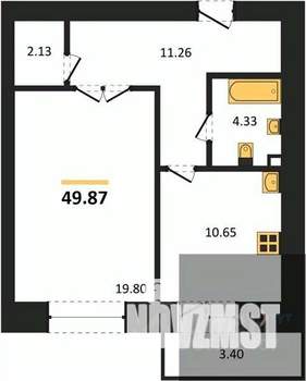 1-к квартира, вторичка, 50м2, 1/14 этаж