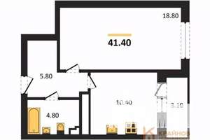 1-к квартира, вторичка, 41м2, 5/25 этаж