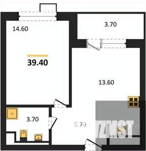 1-к квартира, вторичка, 39м2, 4/13 этаж