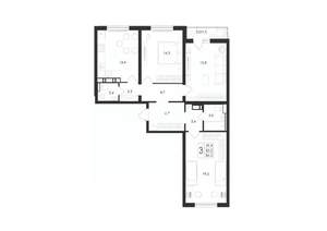 3-к квартира, вторичка, 87м2, 3/17 этаж