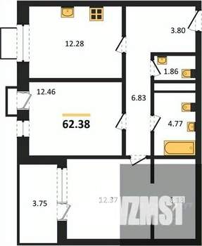 2-к квартира, вторичка, 62м2, 11/21 этаж