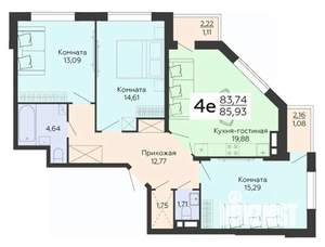 4-к квартира, вторичка, 86м2, 15/18 этаж