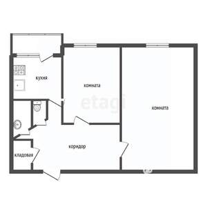 2-к квартира, вторичка, 43м2, 9/9 этаж