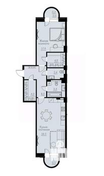2-к квартира, вторичка, 74м2, 4/5 этаж