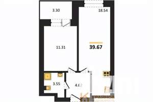 1-к квартира, вторичка, 40м2, 16/28 этаж