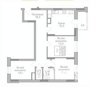 3-к квартира, строящийся дом, 738м2, 11/25 этаж