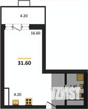 Студия квартира, вторичка, 32м2, 7/15 этаж