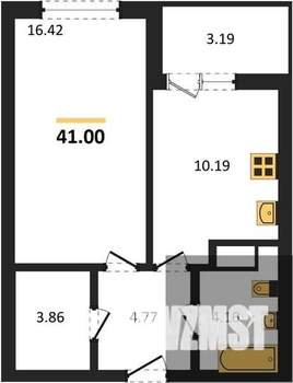 1-к квартира, вторичка, 44м2, 11/18 этаж