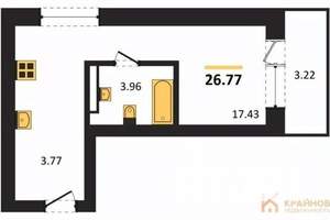 Студия квартира, вторичка, 27м2, 10/28 этаж